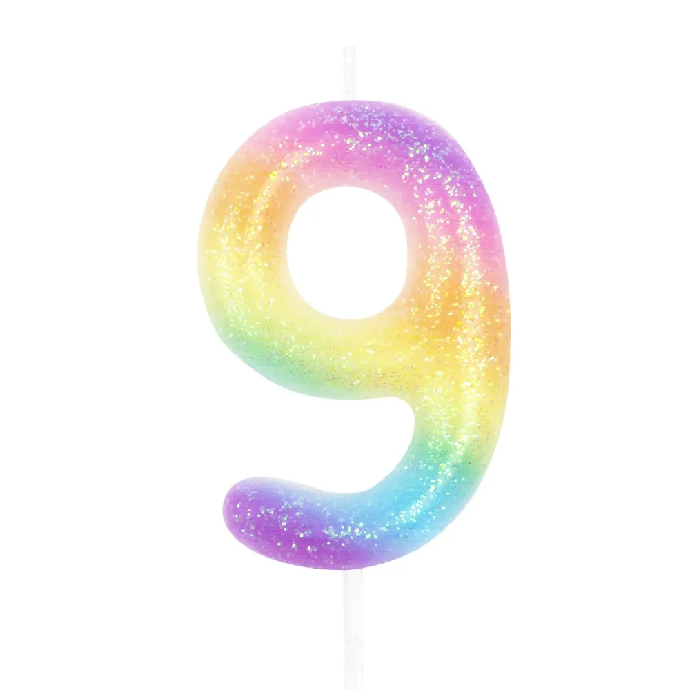 Alta Duración Vela colorida número 9