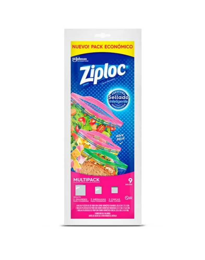 Alta Duración Ziploc Bolsa Hermetica Multipack 9 unid