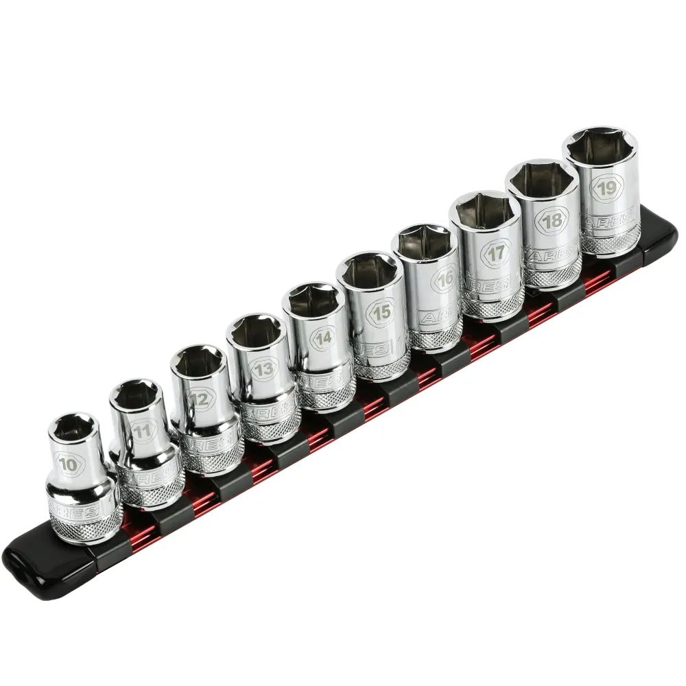 ARES 70342 - Riel para dados de 9,84" con accionamiento de 1/2" rojo