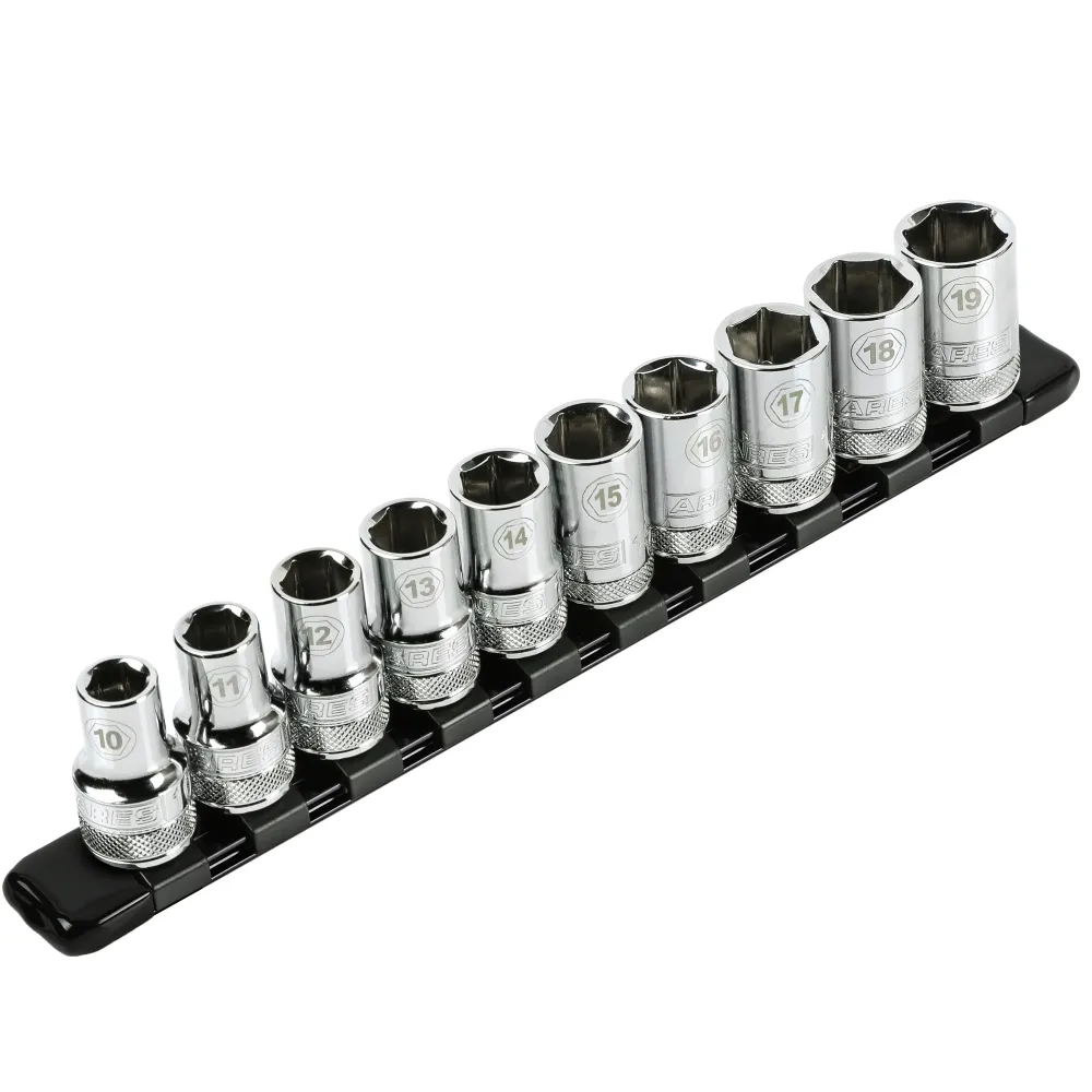 ARES 70344 - Riel para dados de 9,84" con accionamiento de 1/2" y color negro