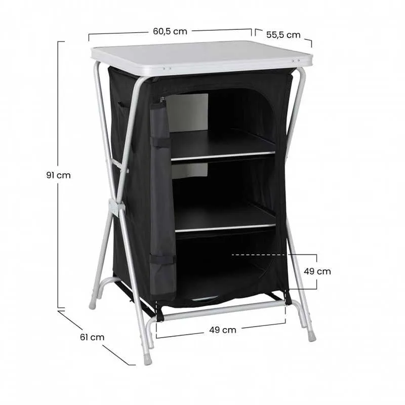 Armario auxiliar para camping 7house plegable blanco/gris 91x49x61 cm con Garantí