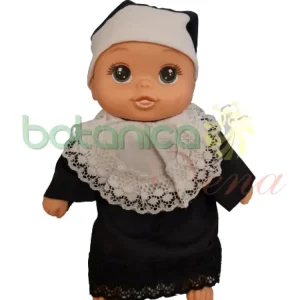 Baterí de 9V Bebe Vestida de Monja- 9"x5"