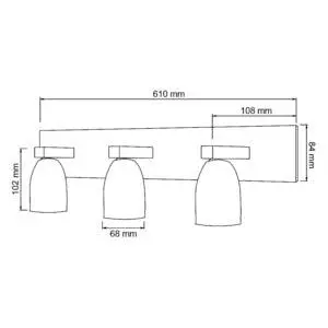 Baterí de 9V Lampara interior melsi 3 luces g9x3 9w
