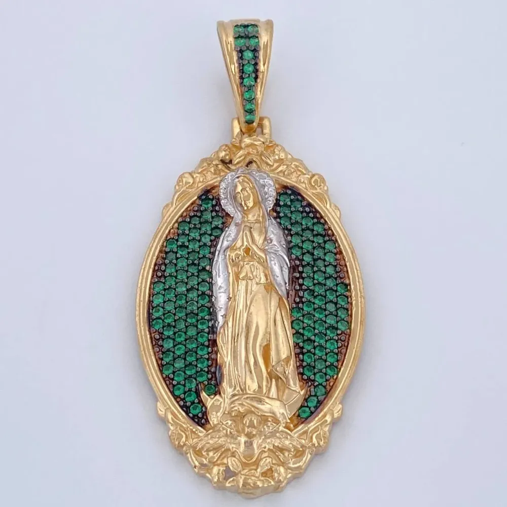 Baterías Recargables Dije Virgen Guadalupe 9.45gr / 4.5cm / Oro 18K $