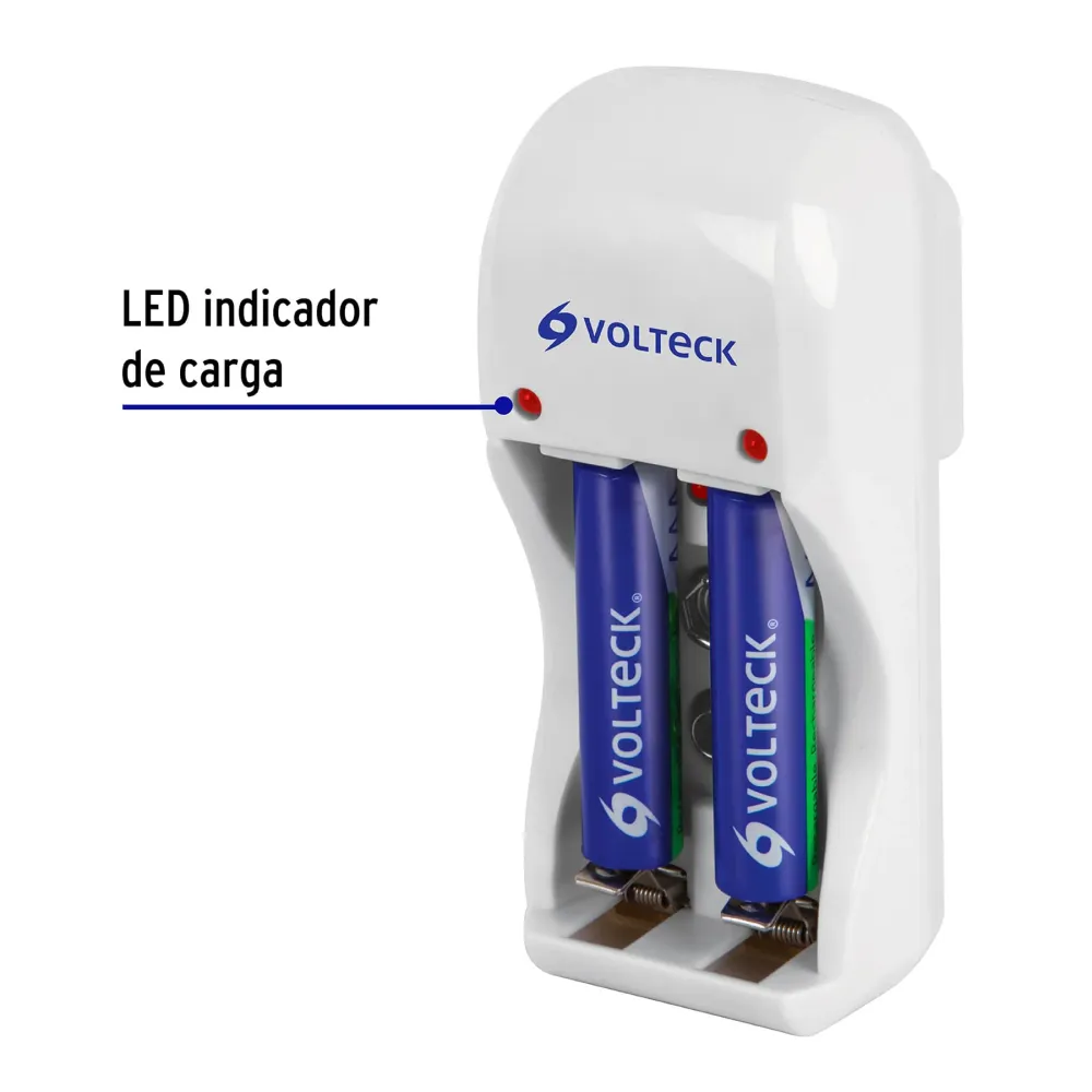 CARGADOR DE PILAS AA, AAA Y 9VOLTS COMPRENDE 2 PILAS AAA VOLTECK CA-RE-7