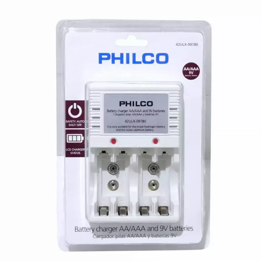 Cargador De Pilas AA, AAA, 9V Listas para Usar