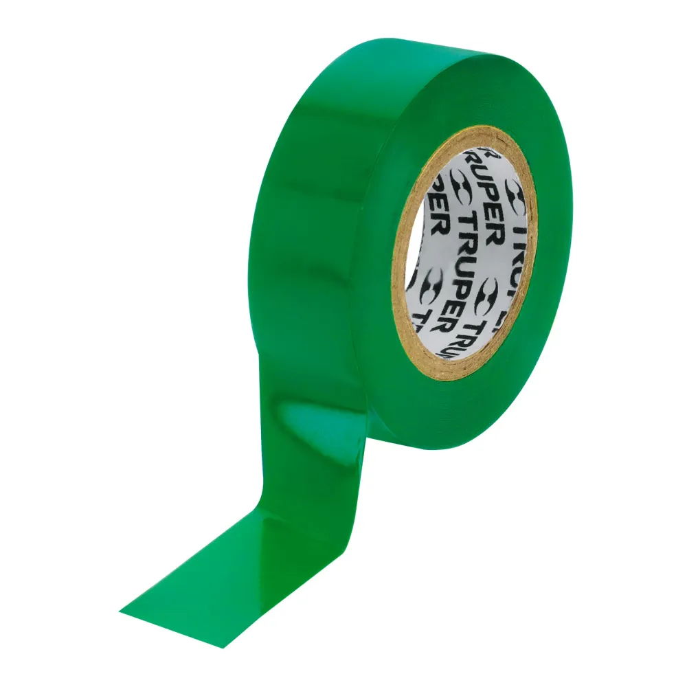 Certificadas CE Cinta De Aislar De 9 m x 19 mm, Verde, Truper 13511