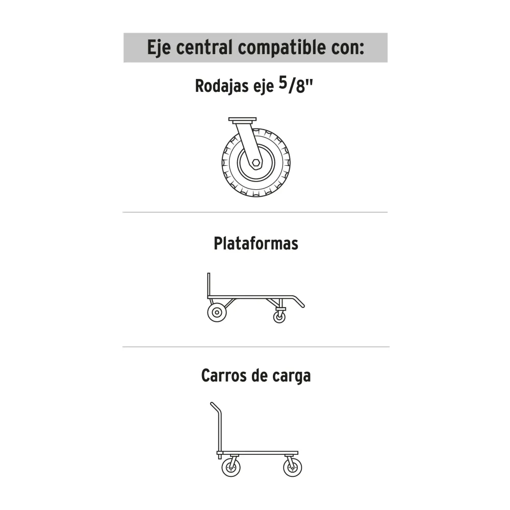 Certificadas CE RUEDA PARA DIABLO 9', DOBLE BALERO