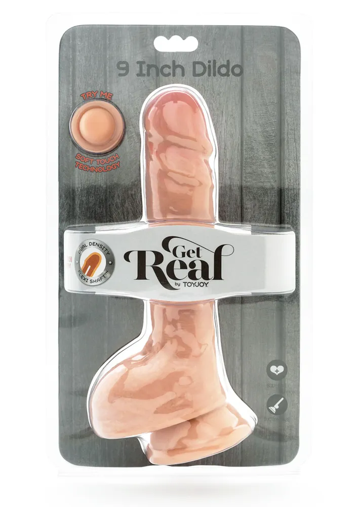 Dual Density Dildo 9 Inch Balls