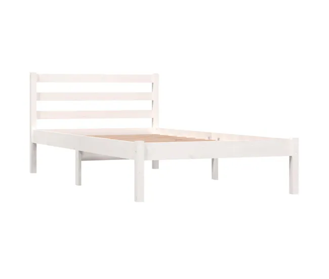 Estructura de cama madera maciza de pino blanco 90x190 cm