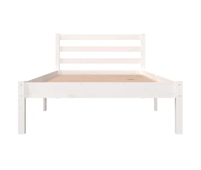 Estructura de cama madera maciza de pino blanco 90x190 cm