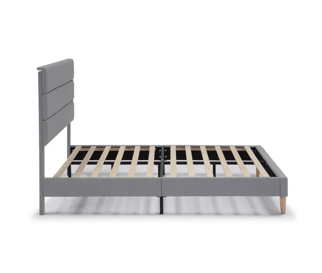 Estructura de Cama tapizada Aroma 90x190 cm, Gris evidente