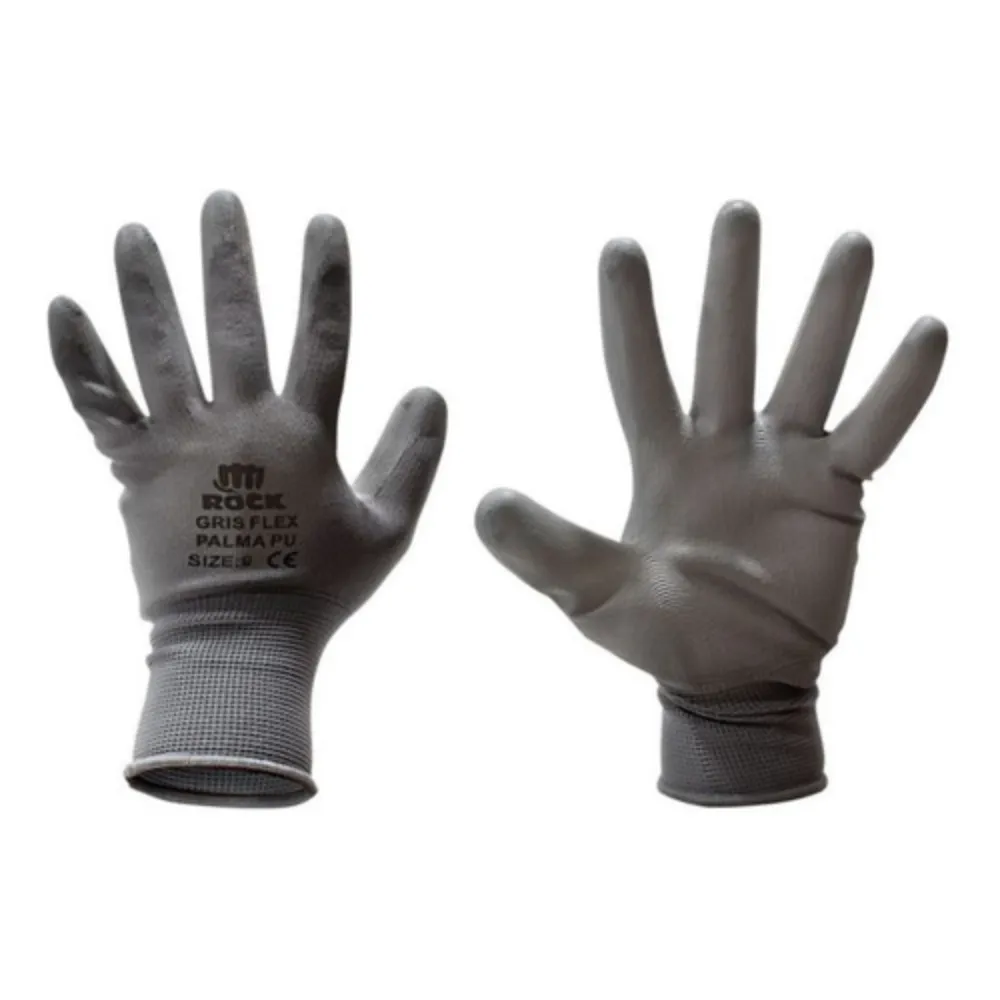 Guante PU Multiflex Gris Talla 9- ROCK Listas para Usar