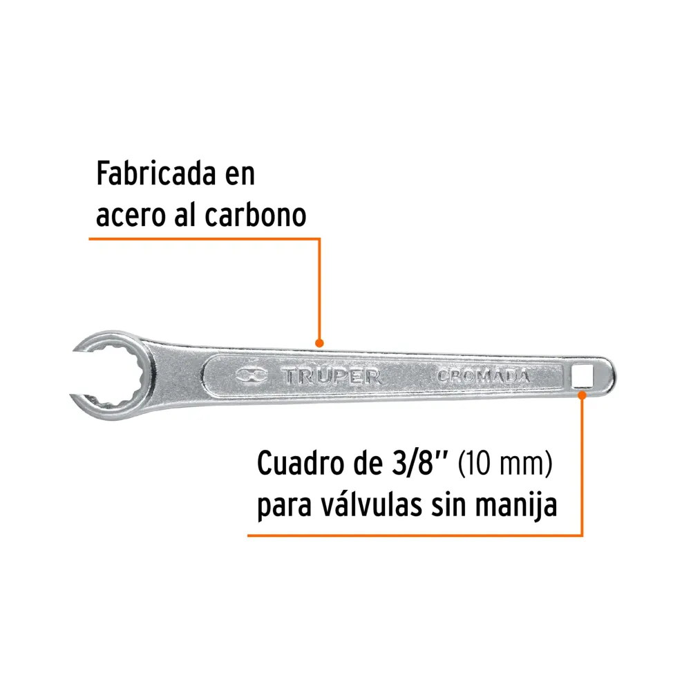 Llave 9" para tanque de gas, truper LL-GA para Juguetes