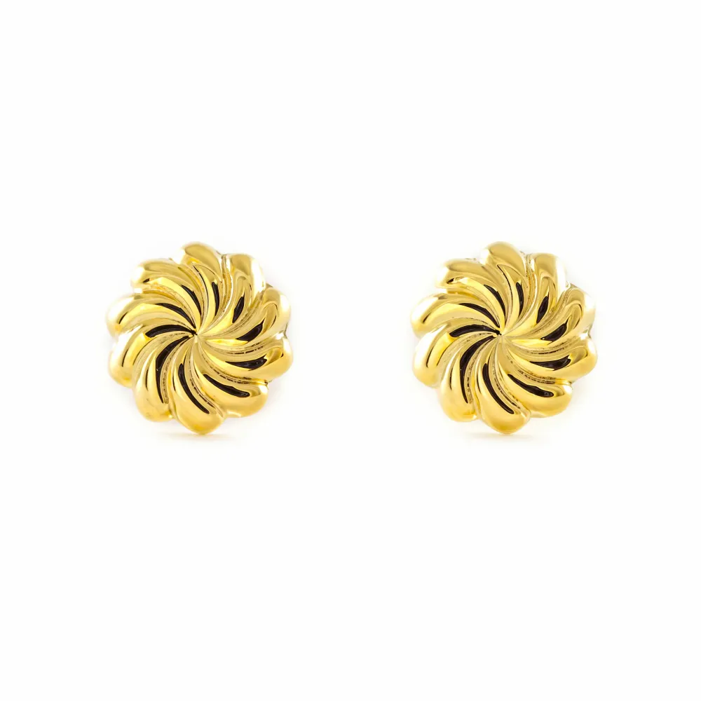 Pendientes Niñ Mujer oro Amarillo 9K Redondo Brillo AA - 24 Unidades