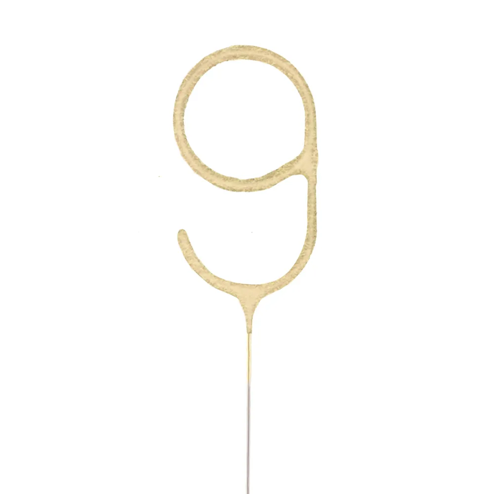 Sparkler oro dígito 9 | Envío Rápido