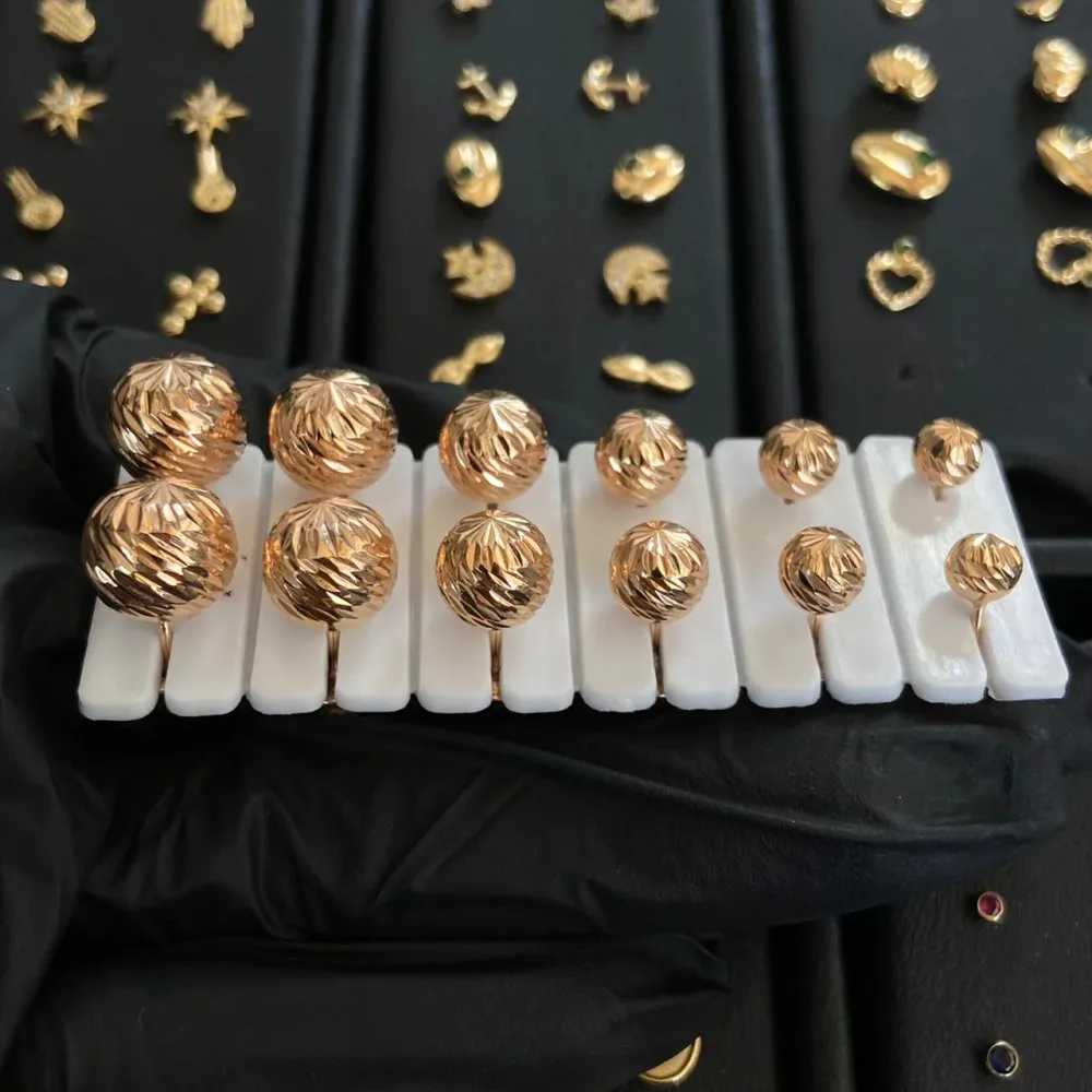 Topos Bola 9mm 1,4gr Diamantada Oro Rosa con Garantí