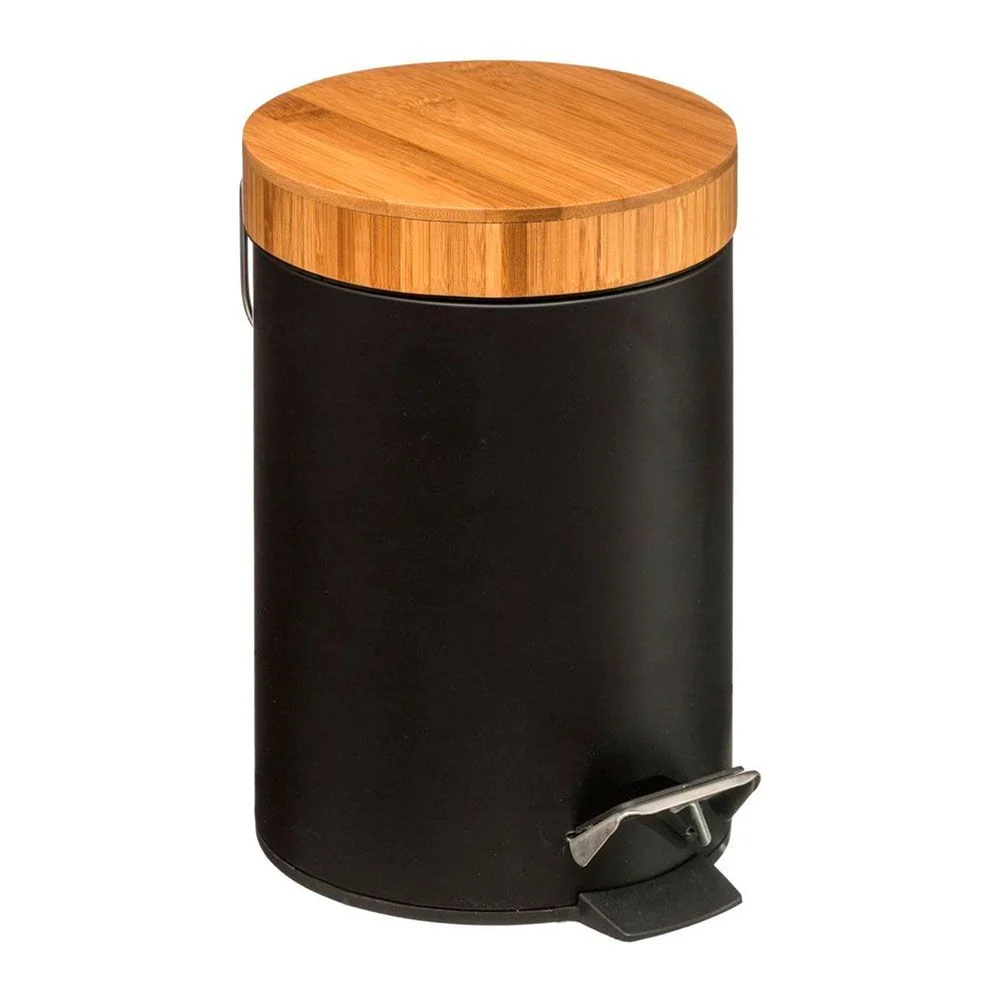 PAPELERA PEDAL BAMBU-NEGRO 3 l 5FIVE