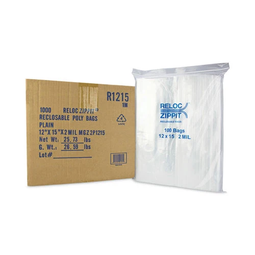 Bag,zplck,2mil,12x15,clr AIM Distribution