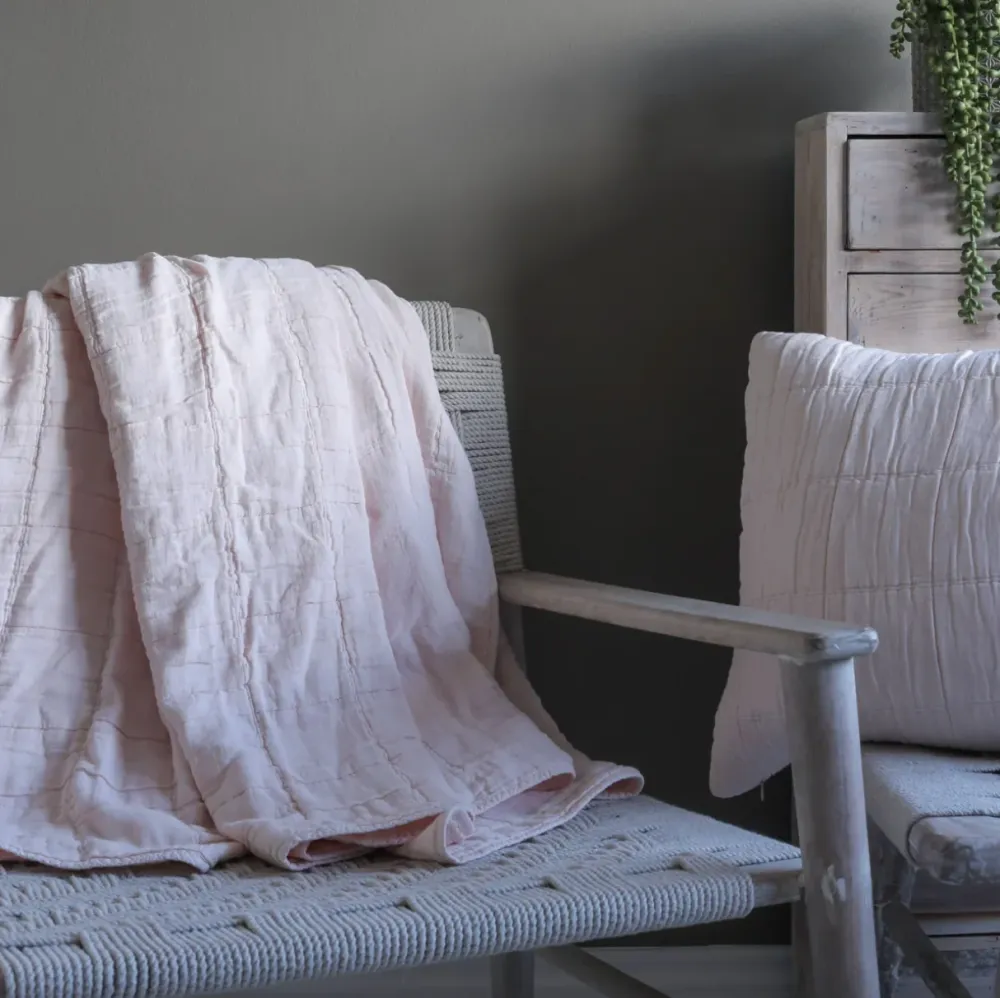 Also Home - Nora Grid Throw - Shell Fácil de Usar