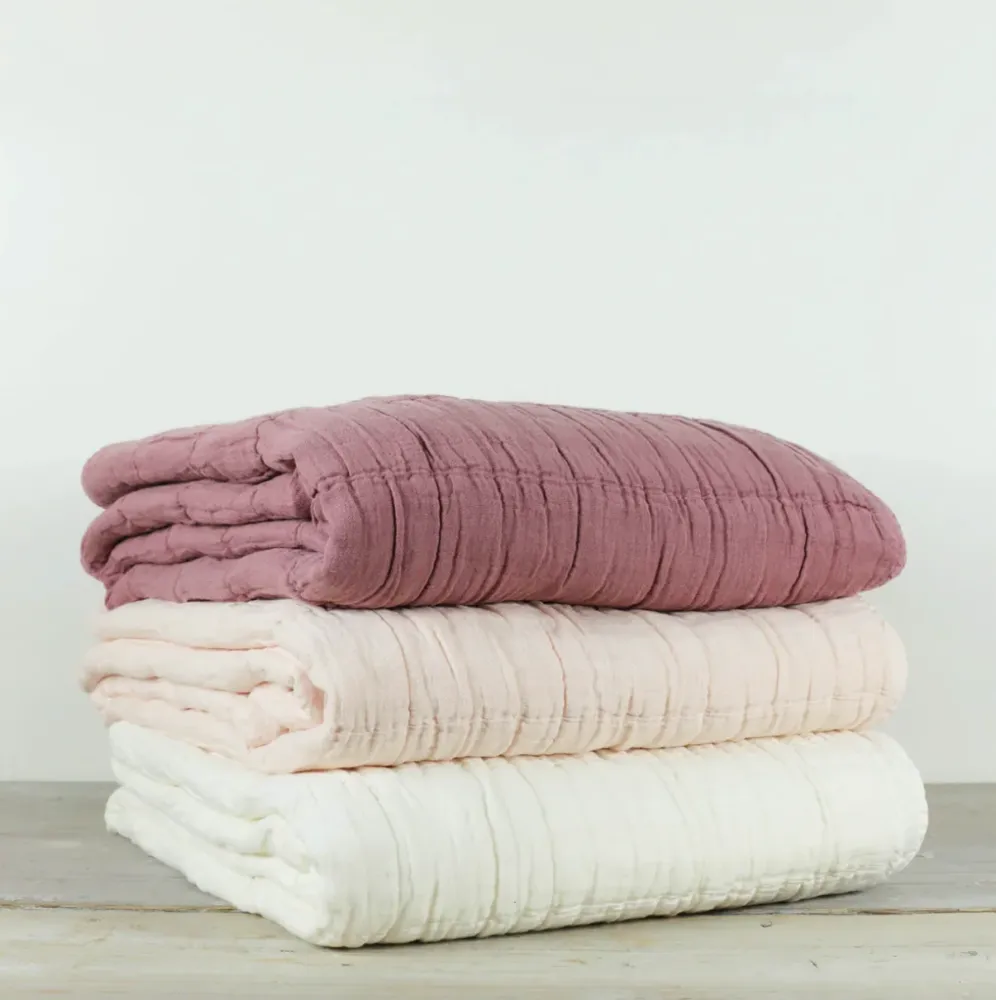Also Home - Nora Grid Throw - Shell Fácil de Usar