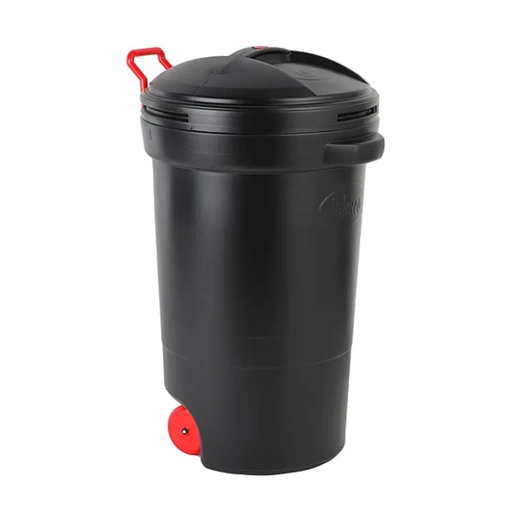 Basurero 125 Litros Negro Con Ruedas