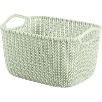 Cesta de punto rectangular tamaño S blanco Curver