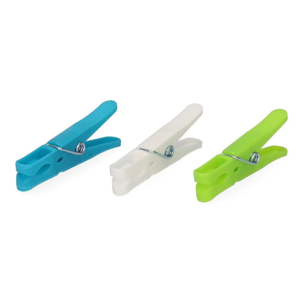 24 PINZAS DE PLÁSTICO DE COLORES VARIADOS 8 cm EDM
