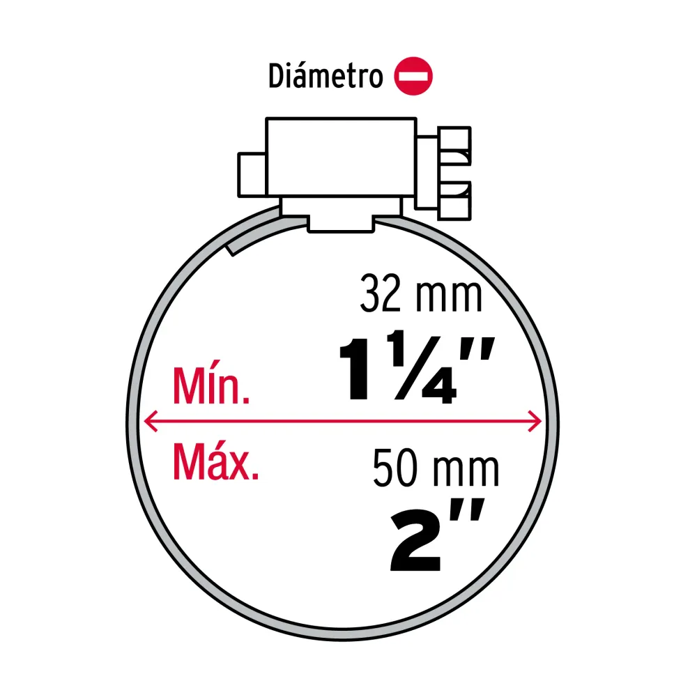Bolsa con 10 abrazaderas sin fin reforzadas # 24, 1-1/4 - 2" Fiero