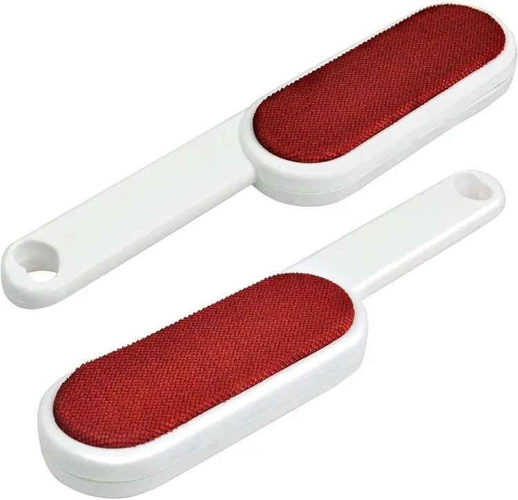 SET 2 SPAZZOLE VELLUTO DOPPIO SENSO D'USO PER TESSUTI, PLASTICA BIANCA FOFO'