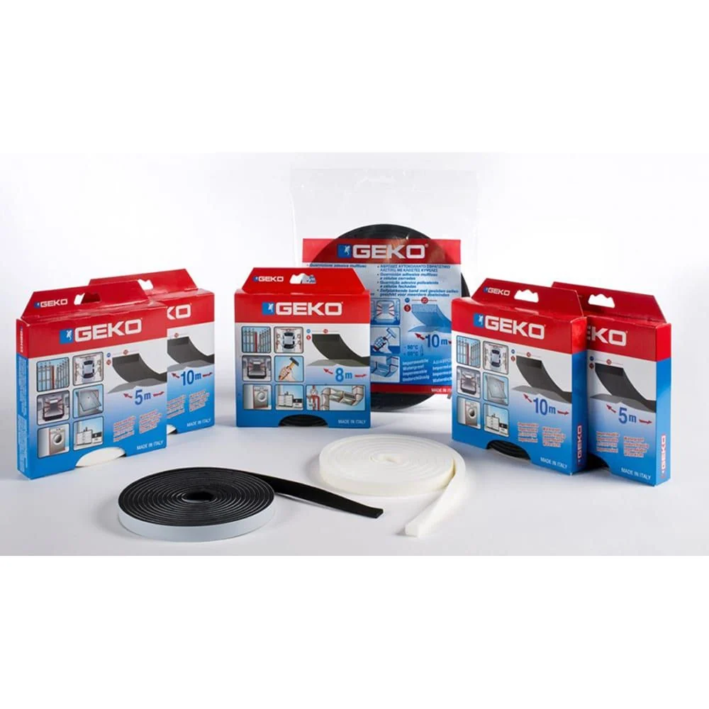 JUNTA AUTOADHESIVA AISLANTE E IMPERMEABLE NEGRA 15 mm x 5 x 10 m (2 x 5 m) GEKO
