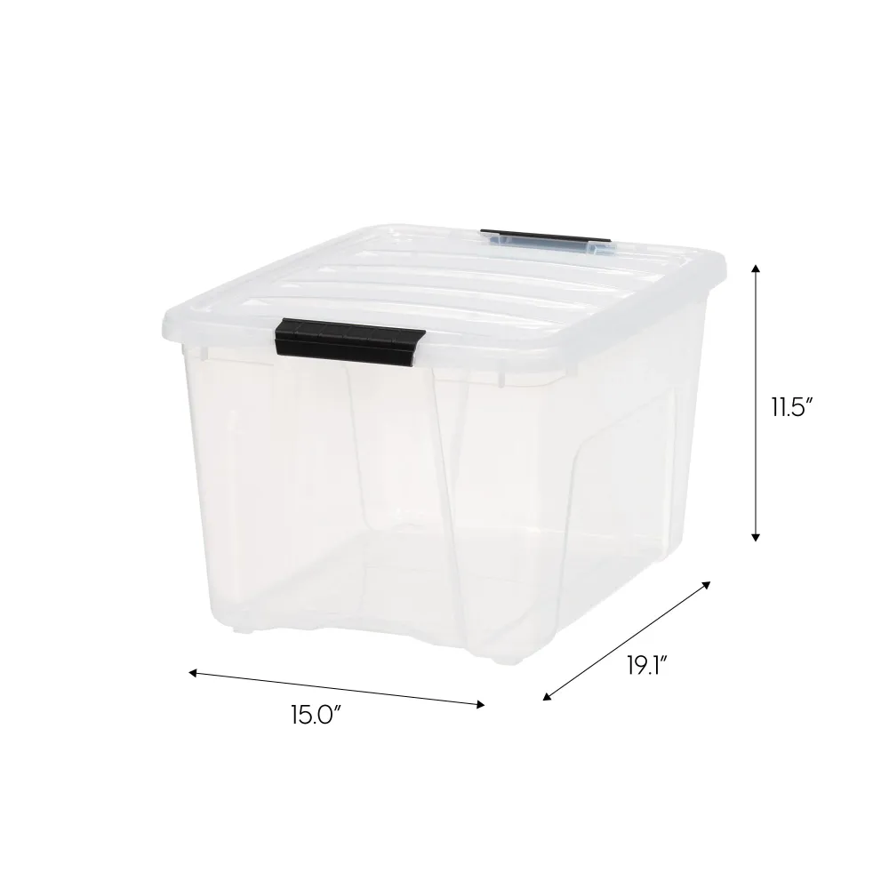 Caja Stack & Pull™ de 40 cuartos, paquete de 6, transparente con hebilla negra IRIS USA, Inc.