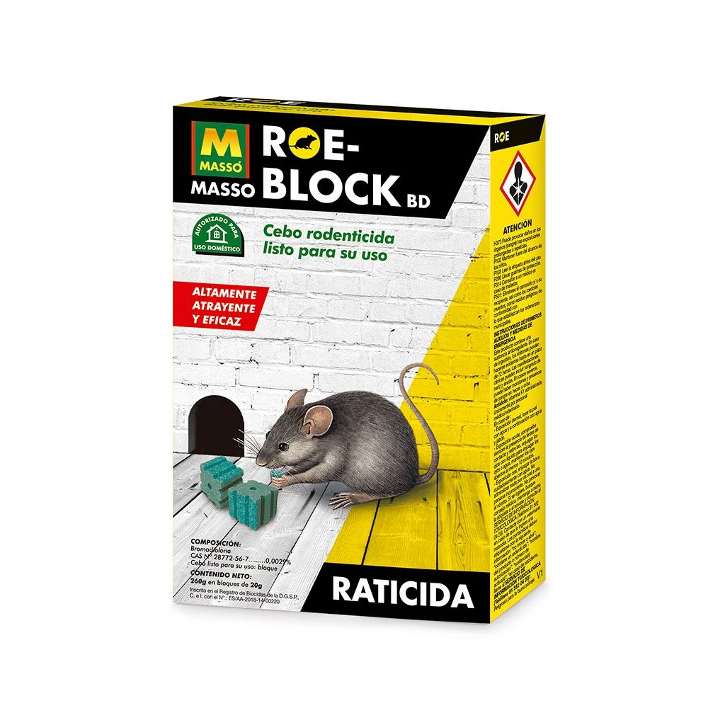 RATICIDA ROE-BLOCK PLUS 260 g MASSÓ