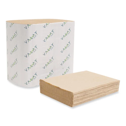 Servilletas interplegadas Valay, 1 capa, 6,3 X 8,85, Kraft, 6000/caja Morcon Tissue