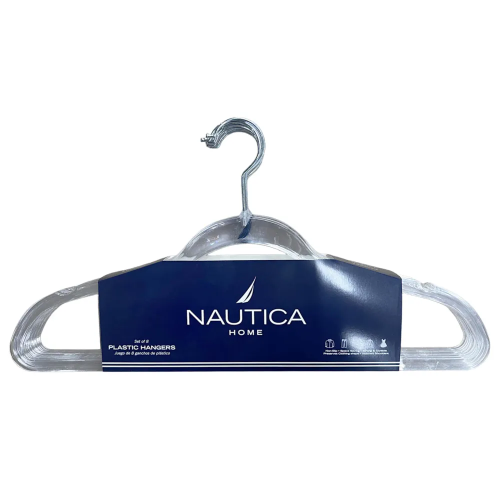 Ganchos Ropa 8PK Transparente Ninguno