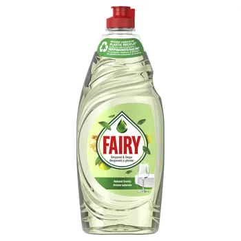 Detergente para vajillas con aroma 100 % natural de bergamota y jengibre Fairy Naturals 650 ml Procter & Gamble