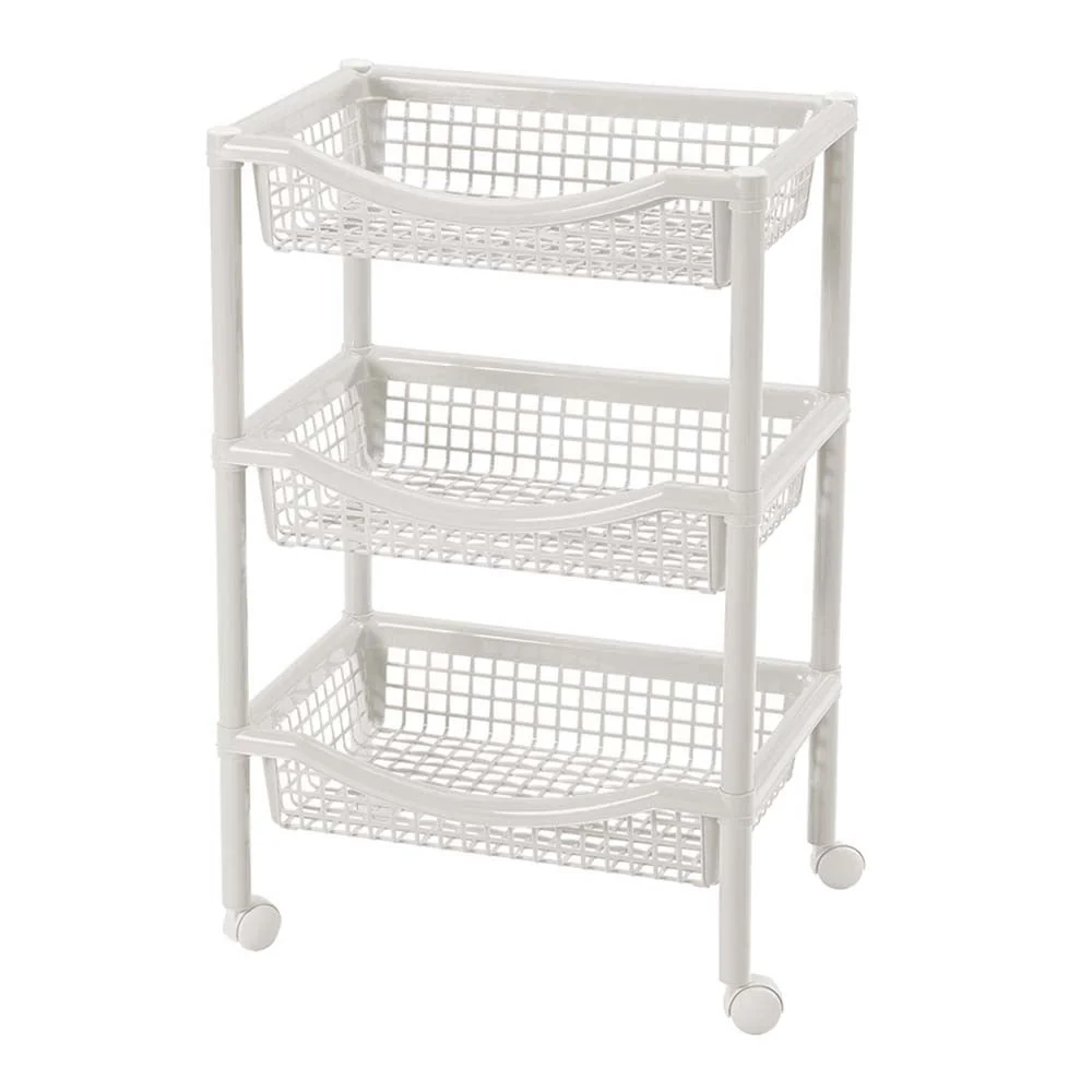 Canasta Móvil Rectangular de 3 Niveles Blanca Rimax