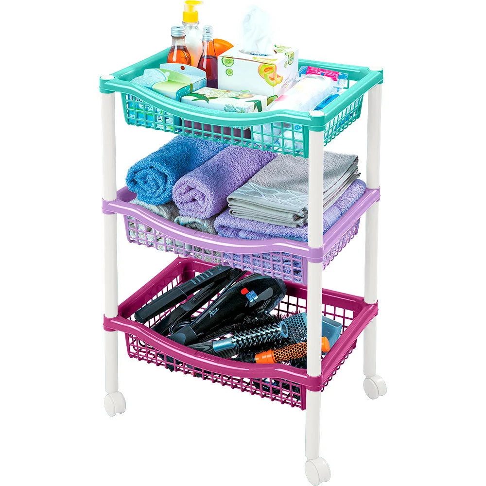 Canasta Móvil Rectangular de 3 Niveles Glam Rimax