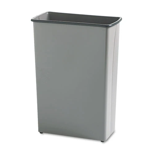 Papelera cuadrada y rectangular, 88 qt, acero, carbón Safco®