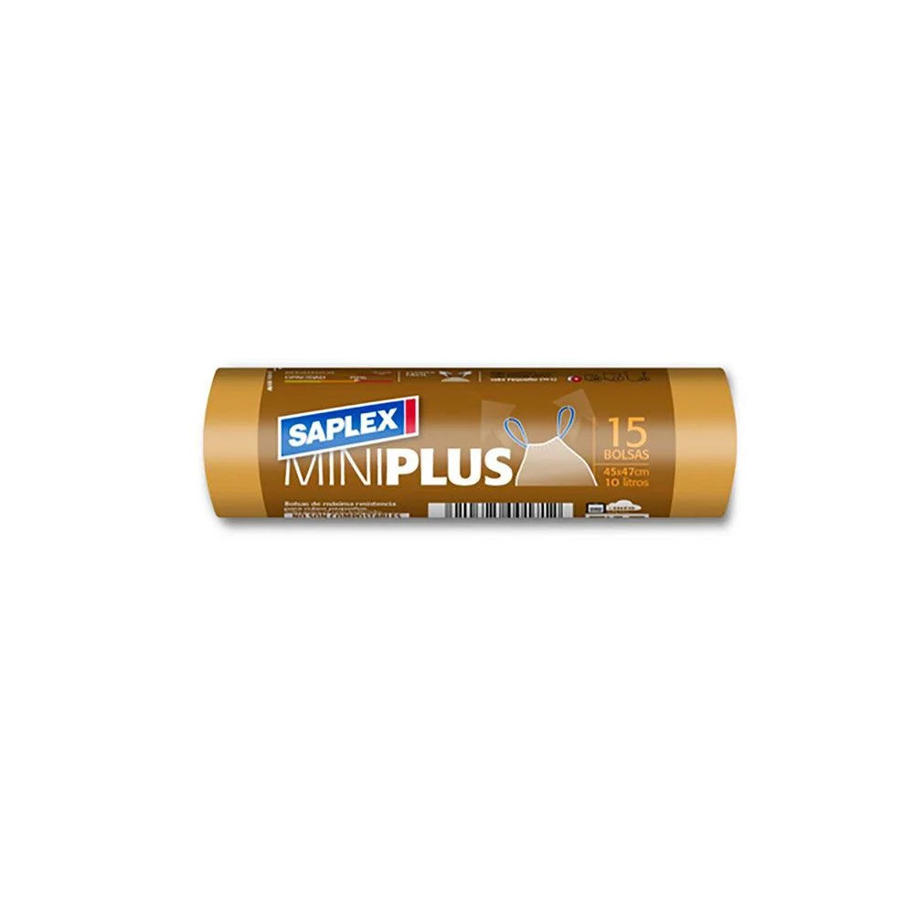 BOLSA DE BASURA MINIPLUS 10 l (45 x 47 cm) 15 uds SAPLEX