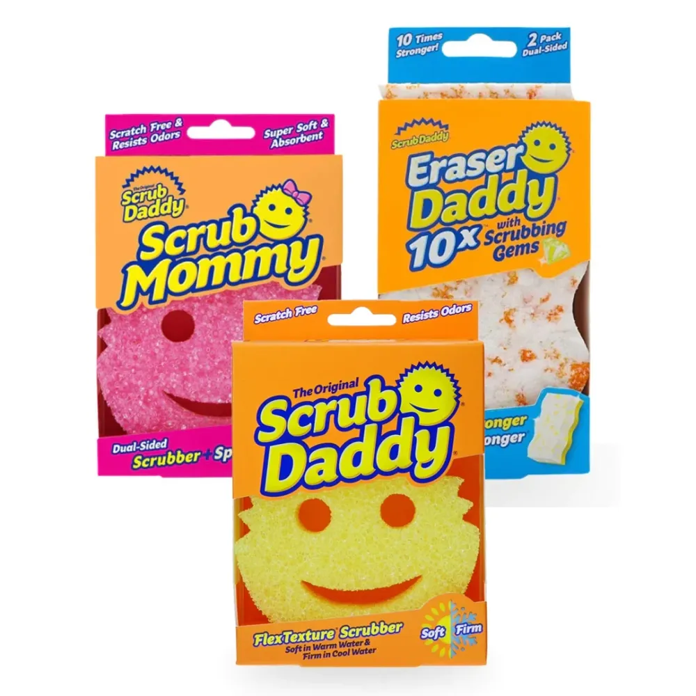 Pack Scrub Daddy, Scrub Mommy, Eraser Daddy