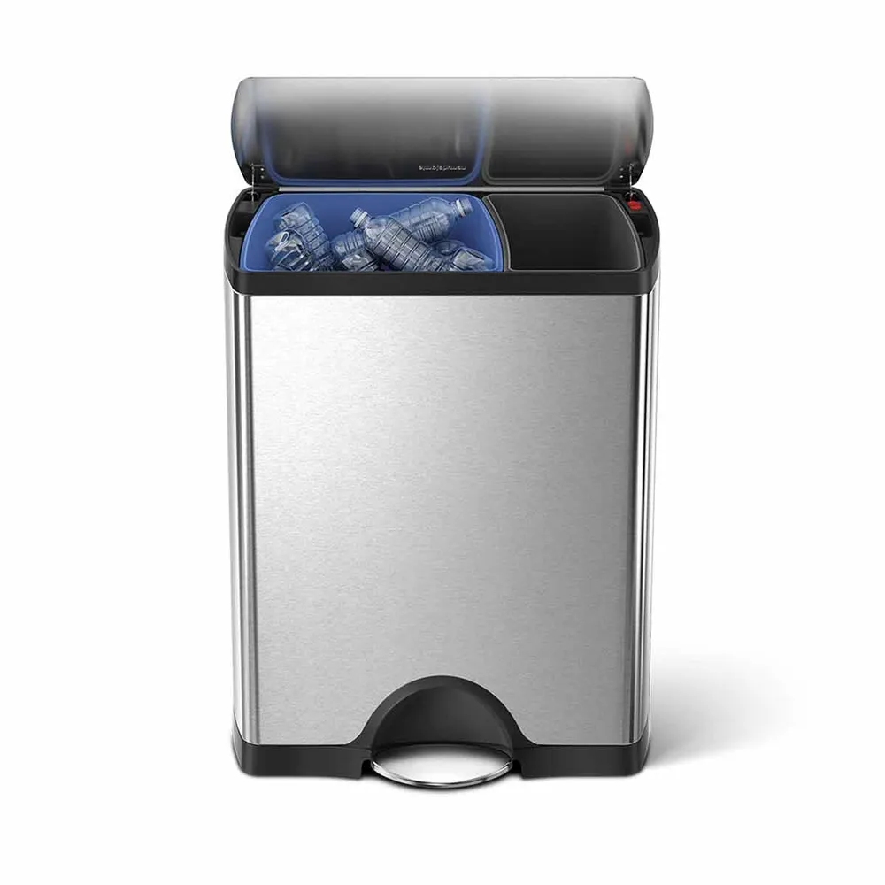 cubo de reciclaje rectangular de 46 litros simplehuman