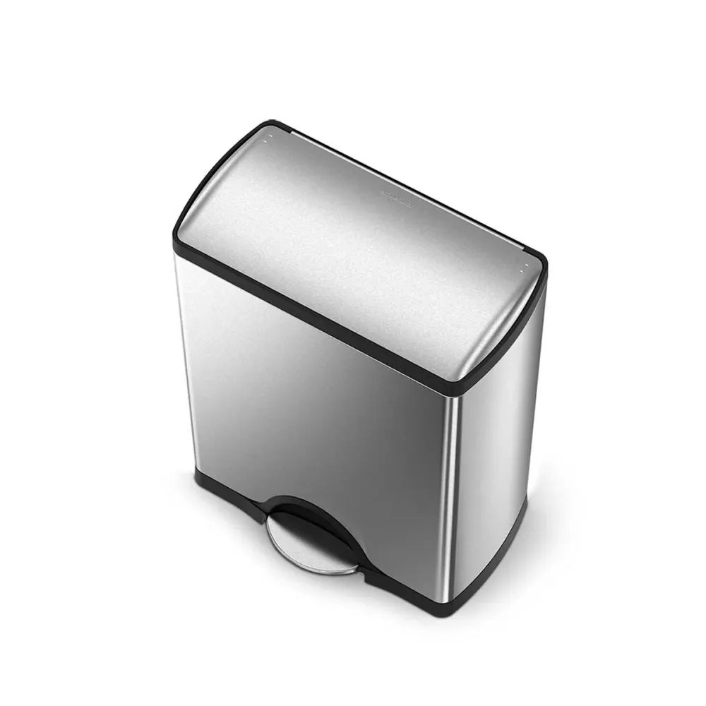cubo de reciclaje rectangular de 46 litros simplehuman