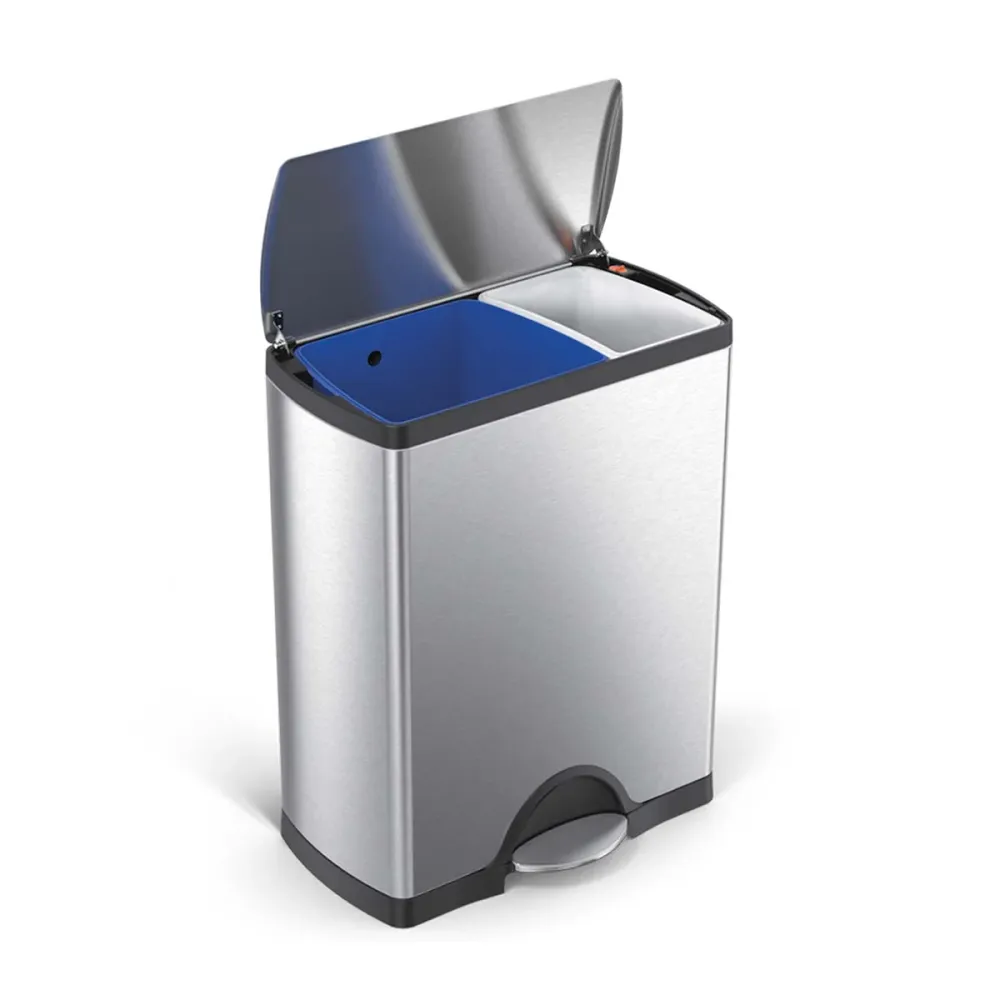 cubo de reciclaje rectangular de 46 litros simplehuman
