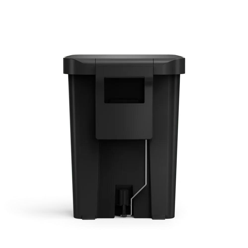 cubo rectangular con pedal de 45 litros con almacén de bolsas de basura simplehuman