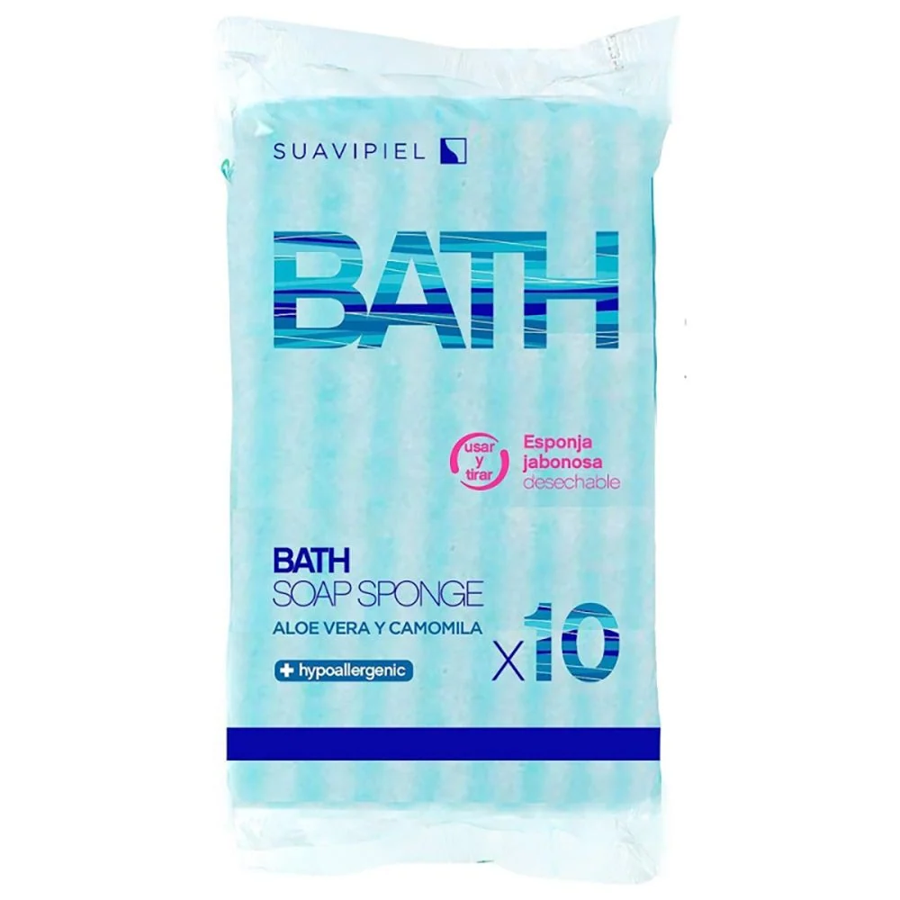 ESPONJA DESECHABLE JABONOSA, PACK 10 uds SUAVIPIEL