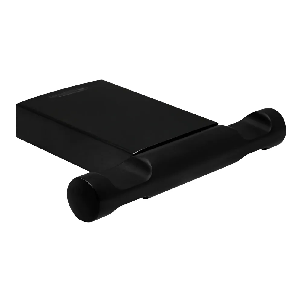 Percha Doble "Lucent" Negro Mate Tecnobath