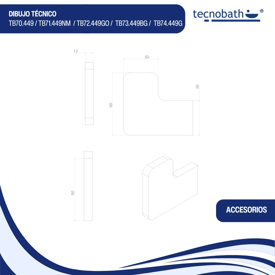 Percha Para Baño Rose Gold Tecnobath