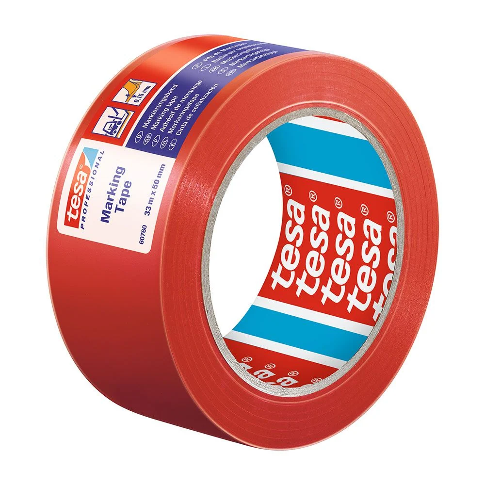 CINTA DE BALIZAR ADHESIVA ROJA 50 mm x 33 m TESA