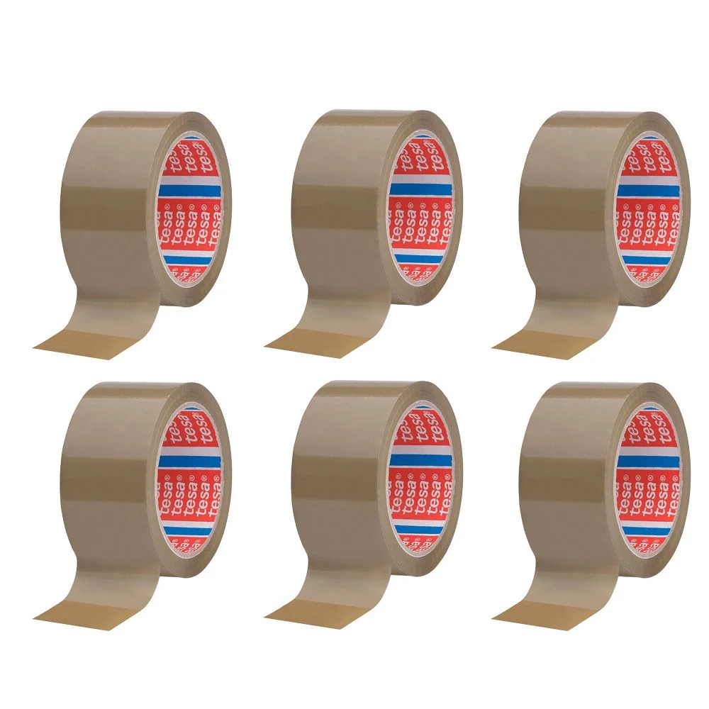 CINTA DE EMBALAR MARRÓN 28 MICRAS 50 mm x 66 m, 6 uds TESA